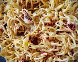 Foto del paso 2 de la receta: Spaghetti picante con cremoso de tomate seco y alcaparras crujientes