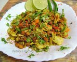 A picture of step 4 of Chapatti Upma.