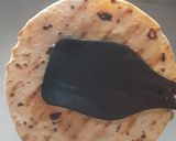A picture of step 4 of Chappati pizza.