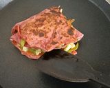 A picture of step 9 of Beetroot wheat tortilla wrap.