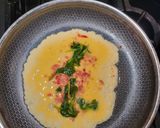 Foto del paso 5 de la receta: Omeleta de huevo con Verdolagas, tocino y salsa de tomate tatemada