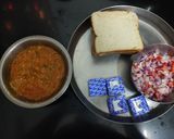A picture of step 1 of Bhaji Toast.