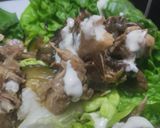 Foto del paso 10 de la receta: Salteado de pollo,🍗calabacin y champiñón en hojas de lechuga🥬🍄🟫🧅