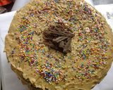 A picture of step 10 of Eggless cake with Peanut Butter frosting.