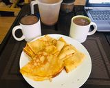 A picture of step 3 of Vanilla flavored crepes for breakfast or dessert.