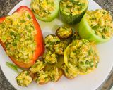Hình bước làm 3 của món Gà sốt bắp + rau, củ, quả nướng keto
