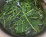 A picture of step 1 of Palak Paneer or Indiana cottage cheese in Spinach gravy.