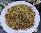 A picture of step 3 of Curry Leaves Rice.