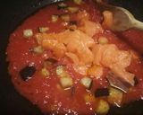 A picture of step 3 of Spaghetti al salmone e melanzane.