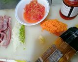Foto del paso 1 de la receta: Espaguetis con salsa Pomodoro y cubos de milanesa de cerdo