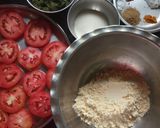 A picture of step 1 of Tomato pakoda.
