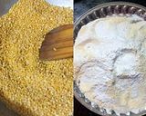 A picture of step 3 of Moong dal ladoo.