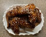 A picture of step 6 of BBQ Honey chicken wings.