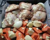 Foto del paso 2 de la receta Presas de pollo, papas y batatas con aderezo especial y margarina ligera