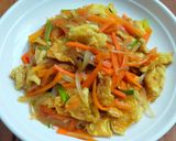 Foto langkah ke 6 dari resep Cara Masak Orak Arik Telur Wortel Saus Tiram.