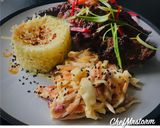 A picture of step 4 of Orange-Spring Onions-Chilli Rice with Sticky Spicy Pork Ribs And Homemade Coleslaw.