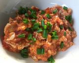 รูปขั้นตอนการทำที่ 4 ของ มะเขือเทศผัดไข่ (อาหารเด็ก)