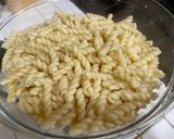 A picture of step 1 of Broccoli Shrimp Alfredo Pasta.