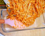 Foto langkah ke 3 dari resep Pasta Brulee / Fettuccine - Spaghetti Bolognese Panggang.