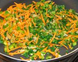 A picture of step 1 of Brown Fried Rice with Vegetables.