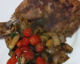 Töltött csirkecomb grillezett zöldséggel recept fázis 10 fotója