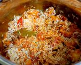 A picture of step 4 of Mushroom Biryani.