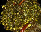 A picture of step 3 of Bhindi bhujiya.