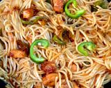 A picture of step 8 of Masala spaghetti.