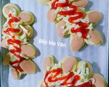 Hình bước làm 5 của món Bánh mì xúc xích phô mai kéo sợi