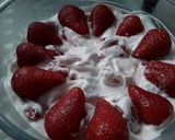 A picture of step 3 of Sig's Quark with Strawberries.