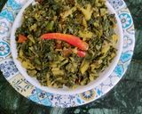 A picture of step 7 of Kalmi saag (Water Spinach).