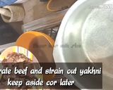 A picture of step 1 of Beef yakhni palao.