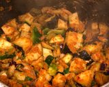 A picture of step 6 of “Snowed in” chicken and aubergine curry ❄️🌶.