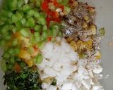 A picture of step 1 of Colourful Cheesy Sweet Corn Bread katori.
