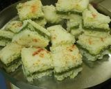 A picture of step 5 of Suji Sprouts Sandwich Dhokla.
