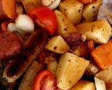 A picture of step 4 of My Spiced Seasonal Roast Sausage and Veg🥰.