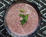 A picture of step 4 of Beet root Raita with Sabja seeds.