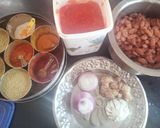 A picture of step 1 of Dhaba style Rajma masala kidney beans masala.