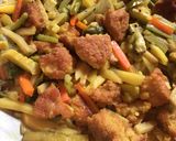 A picture of step 8 of Lentil Fritters in mix veg curry.
