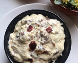 Foto del paso 6 de la receta: Noodles 🍲de jamón ibérico, nata ligera y albahaca 🌿