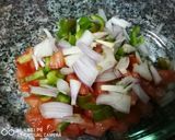 A picture of step 1 of Mango salsa.