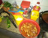 A picture of step 1 of Coconut rice and pepper gizzard.