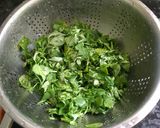 A picture of step 2 of Methi sabji or methi shaak.