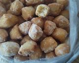 A picture of step 4 of Visheti /sweet coated fried tiny/ African donuts.