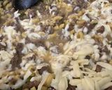 A picture of step 3 of Philly cheesesteak pasta.