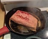 A picture of step 1 of Guinness braised corned beef.