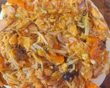 Hình bước làm 3 của món Pizza cá hồi, nấm