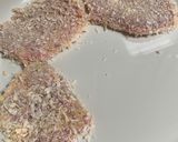 A picture of step 5 of Japanese Hito-kuchi Katsu (mini deep fried pork cutlets).