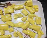 A picture of step 3 of Khandvi.
