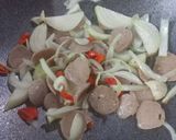 Foto langkah ke 4 dari resep Tumis Cumi Asin Tahu Bakso.